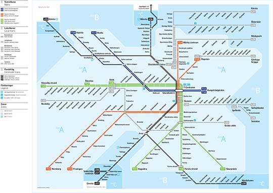 Mappa metro stoccolma